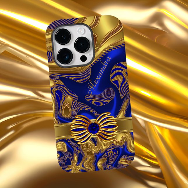 Elegant Abstrakt Blåblå Bow-trim Guld (Skapare uppladdad)