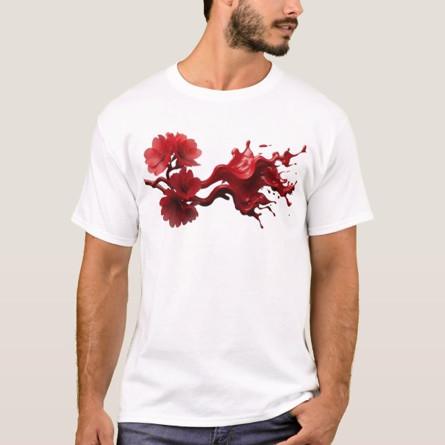 Elegant ABSTRAKT BLOMMA Konst för att bäras T Shirt (Framsida)