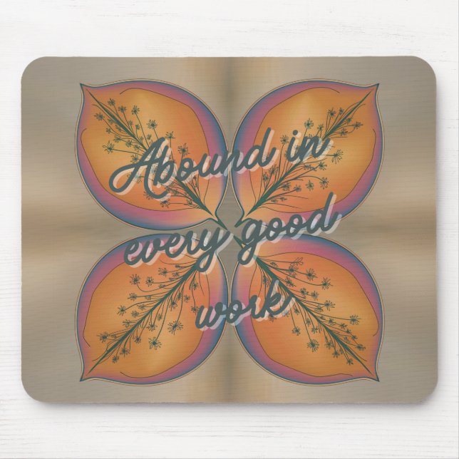 Elegant Abstrakt Blommigt 2 Corinthians 9:8 Musmatta (Framsidan)