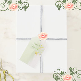 Elegant abstrakt blommigt Kor baptism-märkre Presentetikett
