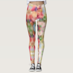 Elegant Abstrakt Blommigt Mall Modern färgstark Leggings