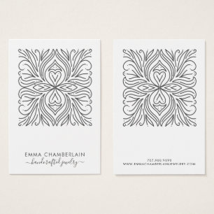 Elegant Abstrakt Blommigt Motif Visitkort