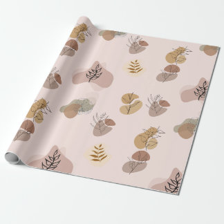 Elegant Abstrakt botaniskt minimalistiskt jordton Presentpapper