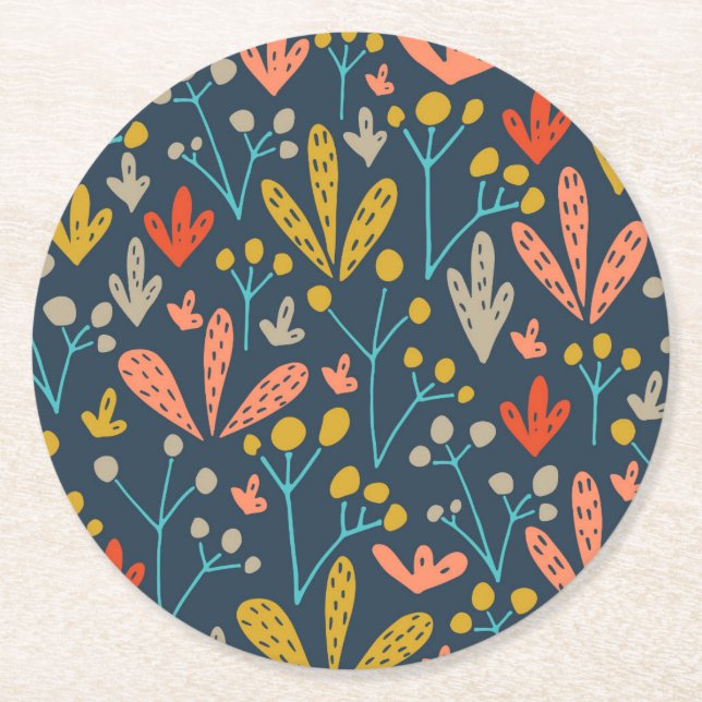 Elegant Abstrakt botaniskt| Underlägg (Framsidan)