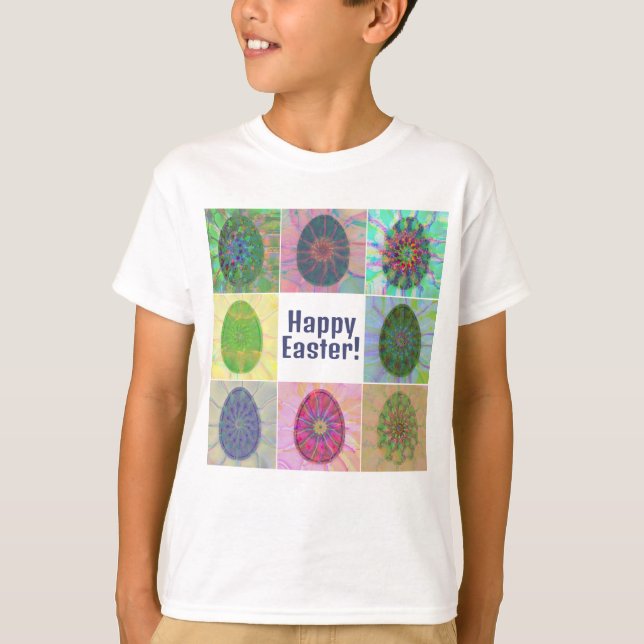 Elegant Abstrakt Deorative Colorative Eggs Collage T Shirt (Framsida)