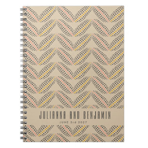 Elegant Abstrakt Dots Mönster Beige Personligt brö Anteckningsbok