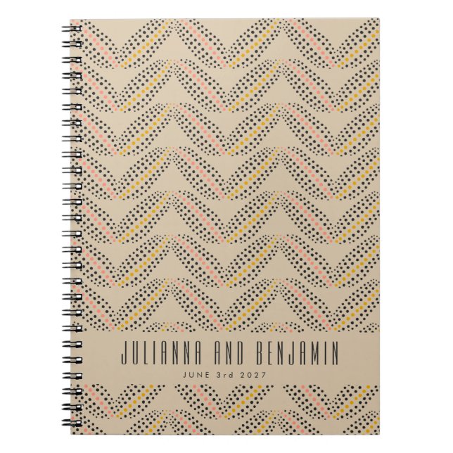 Elegant Abstrakt Dots Mönster Beige Personligt brö Anteckningsbok (Framsidan)