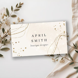 Elegant Abstrakt Elfenbenskusten Guld QR-koden Gli Visitkort