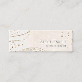 Elegant Abstrakt Elfenbenskustens vattenfärg Guld Mini Visitkort