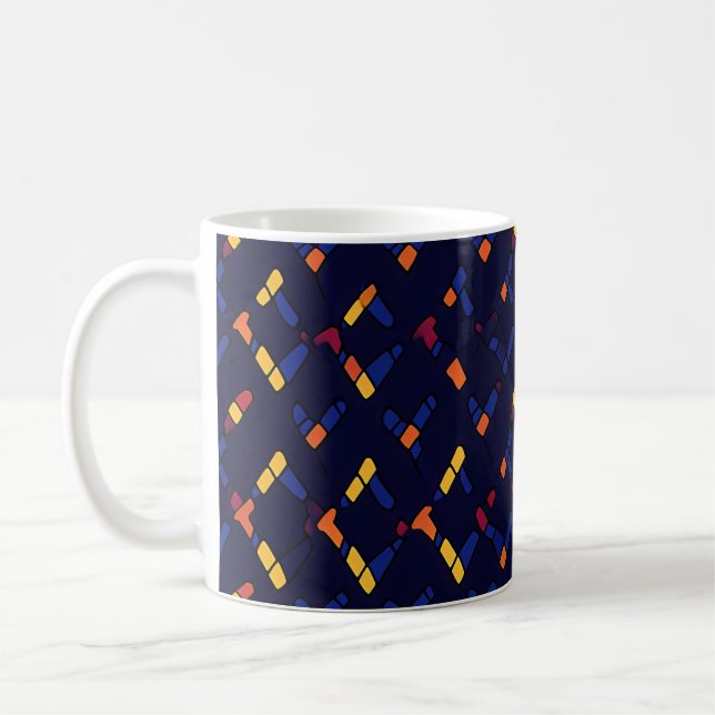 Elegant Abstrakt Färgfylld Mönster Kaffemugg (Vänster)
