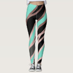 elegant abstrakt faux ro guld svart grått mint leggings<br><div class="desc">Modern utformning och snyggt som representerar faux ro guld,  svart,  grått och mint geometriskt figurer.</div>