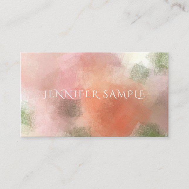 Elegant Abstrakt Flowers Artwork Modern Template Visitkort (Framsida)