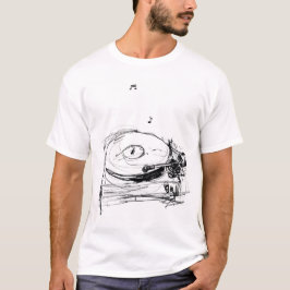 Elegant Abstrakt Gramophone Sketch T Shirt