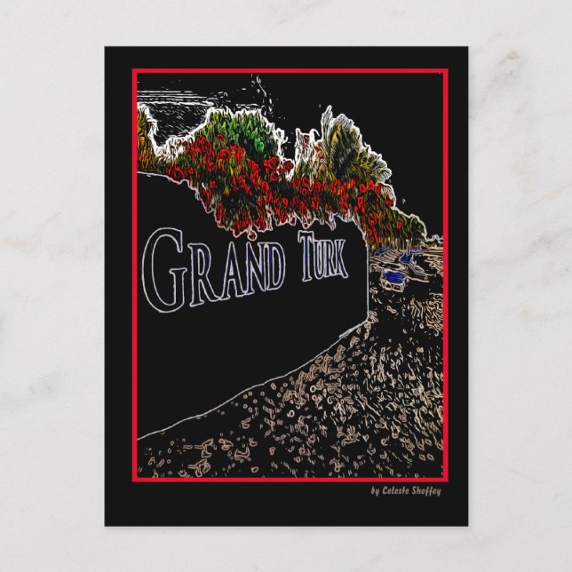Elegant Abstrakt Grand Turk Vykort (Framsida)