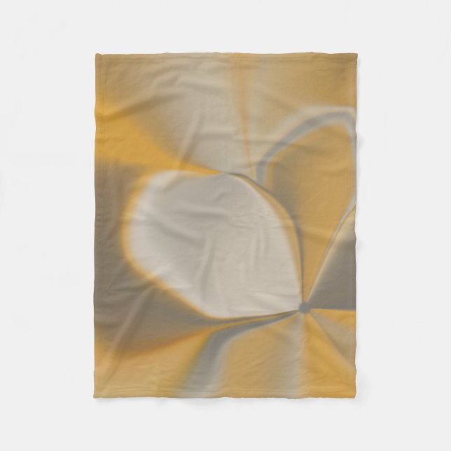 Elegant Abstrakt Gul Vit Kronblad Hörnet Blommig Fleecefilt (Framsidan)