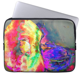 Elegant abstrakt gult rosa blommigt-blomma i   laptop sleeve