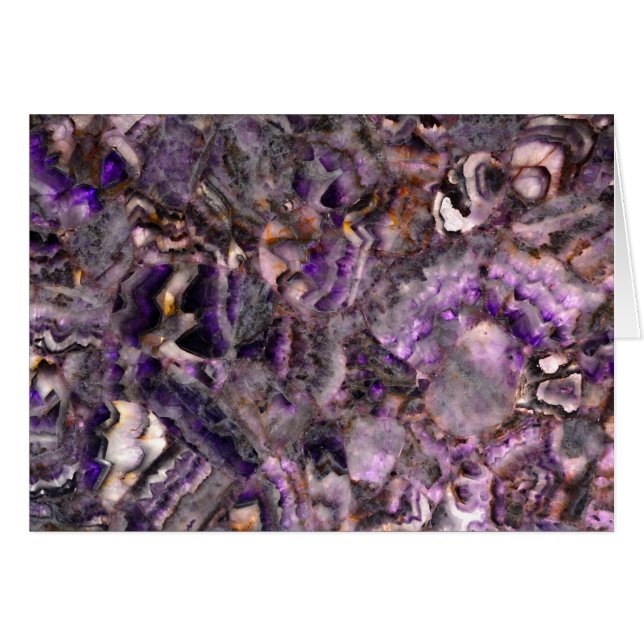 Elegant abstrakt lila lavender lilac marble hälsningskort (Framsidan Horizontal)