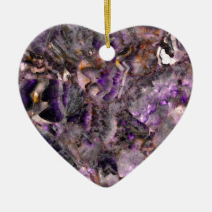 Elegant abstrakt lila lavender lilac marble julgransprydnad keramik