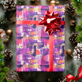 Elegant Abstrakt Lila och Rosa Gift Wrap Presentpapper