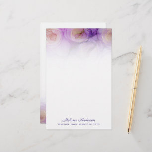 Elegant Abstrakt Lila Ro Stationery Papper