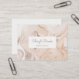 Elegant Abstrakt Marble Cream Guld Visitkort