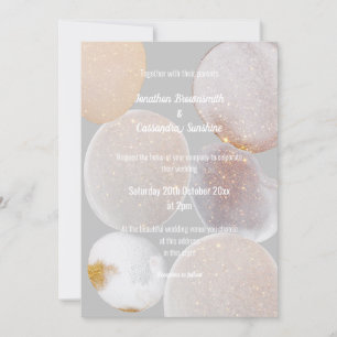 ELEGANT ABSTRAKT MARBLE GRÅTT GULD BRÖLLOP INBJUDNINGAR