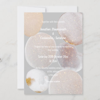 ELEGANT ABSTRAKT MARBLE GRÅTT GULD BRÖLLOP INBJUDNINGAR