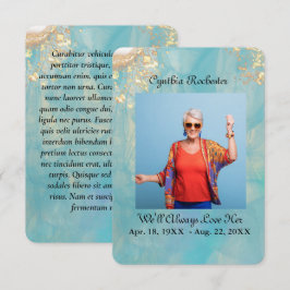 Elegant Abstrakt Marble Memorial Prayer Card Tack Kort