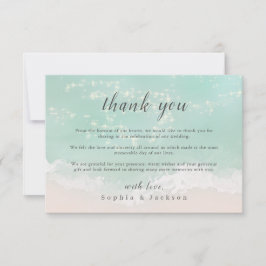 Elegant abstrakt mousserande havsstrandbröllop tack kort