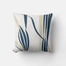 Elegant Abstrakt Navy & Beige Cushion