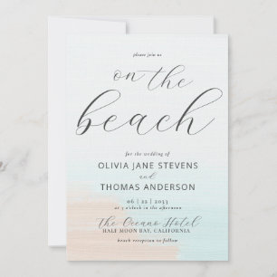 Elegant Abstrakt Ocean Beach All in One Bröllop Inbjudningar