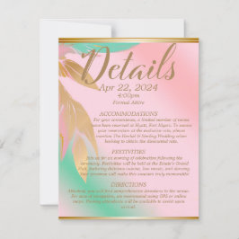 Elegant Abstrakt Pastel Rosa och Seafoam Bröllop OSA Kort