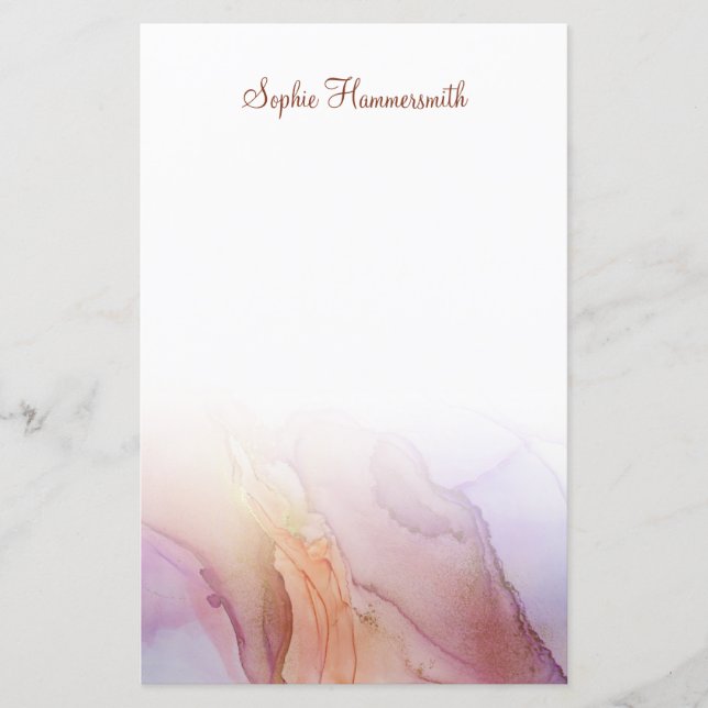 Elegant Abstrakt Personlig Stationery Papper (Framsida)