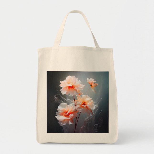 Elegant Abstrakt Rosa Blommig Dimmig Flöde Tygkasse (Framsidan)