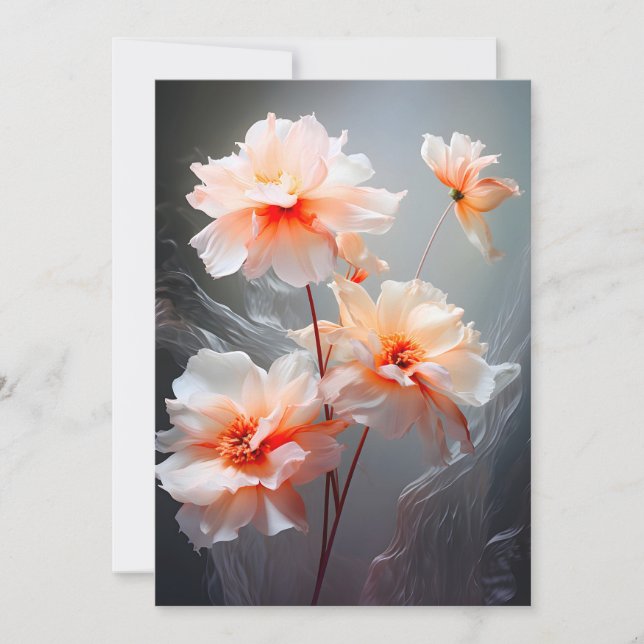 Elegant Abstrakt Rosa Blommig Dimt Flöde Meddelande (Framsida)