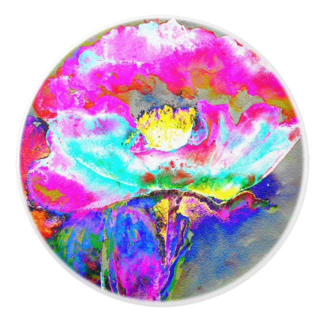 Elegant abstrakt rosa blommigt målning av testämne knopp (Framsidan)