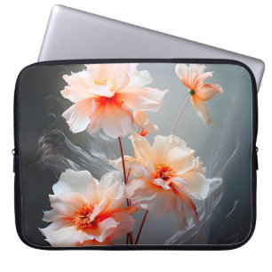 Elegant Abstrakt Rosa Blomstörnig Flöde Laptop Fodral