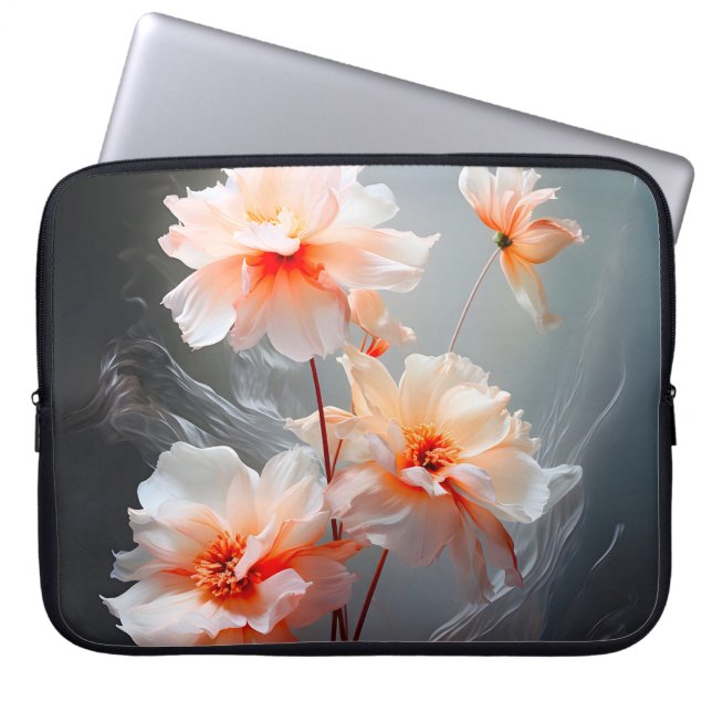 Elegant Abstrakt Rosa Blomstörnig Flöde Laptop Fodral (Framsidan)