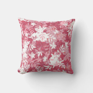Elegant Abstrakt Rosa Burgundy Marigold Blommigt Kudde