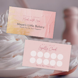 Elegant abstrakt rosa guld bageri lojalitet visitkort