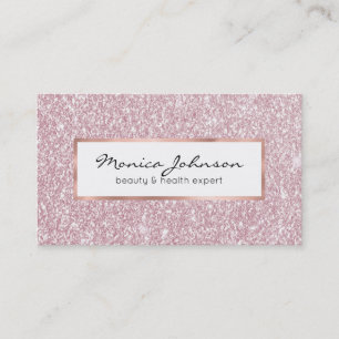 Elegant abstrakt rosa trendig girly glitter b visitkort