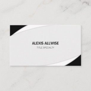 Elegant Abstrakt Silver Grå Svart & Vit Visitkort