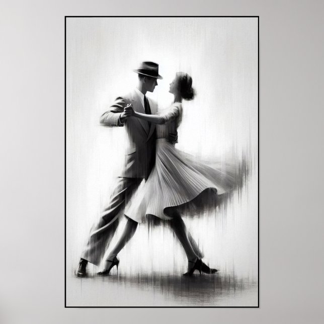 Elegant Abstrakt Swing Dance Poster (Framsidan)