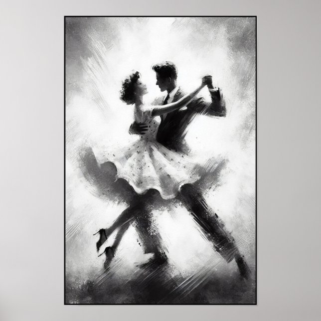 Elegant Abstrakt Swing Dance Poster (Framsidan)