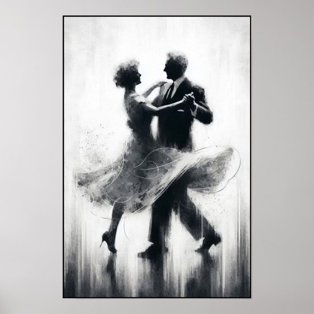 Elegant Abstrakt Swing Dance Poster (Framsidan)