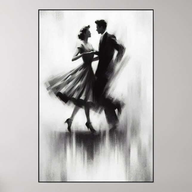 Elegant Abstrakt Swing Dance Poster (Framsidan)