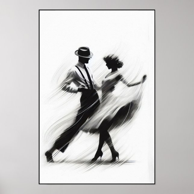 Elegant Abstrakt Swing Dance Poster (Framsidan)
