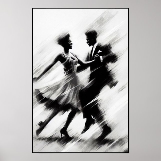 Elegant Abstrakt Swing Dance Poster (Framsidan)