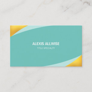 Elegant Abstrakt Teal och Guld Visitkort