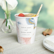 Elegant Abstrakt Vattenfärgen Guld Rosa Blue Bröll